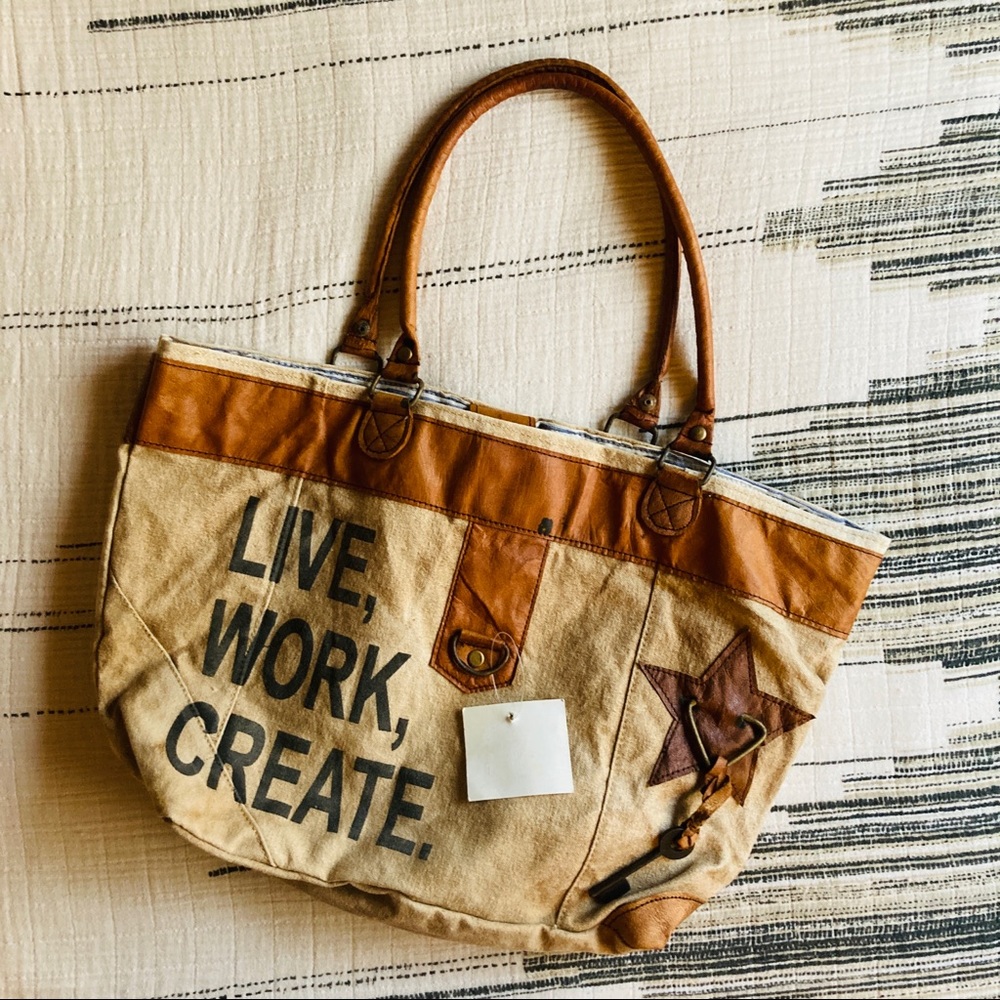Live, Work, Create Boho Handbag
